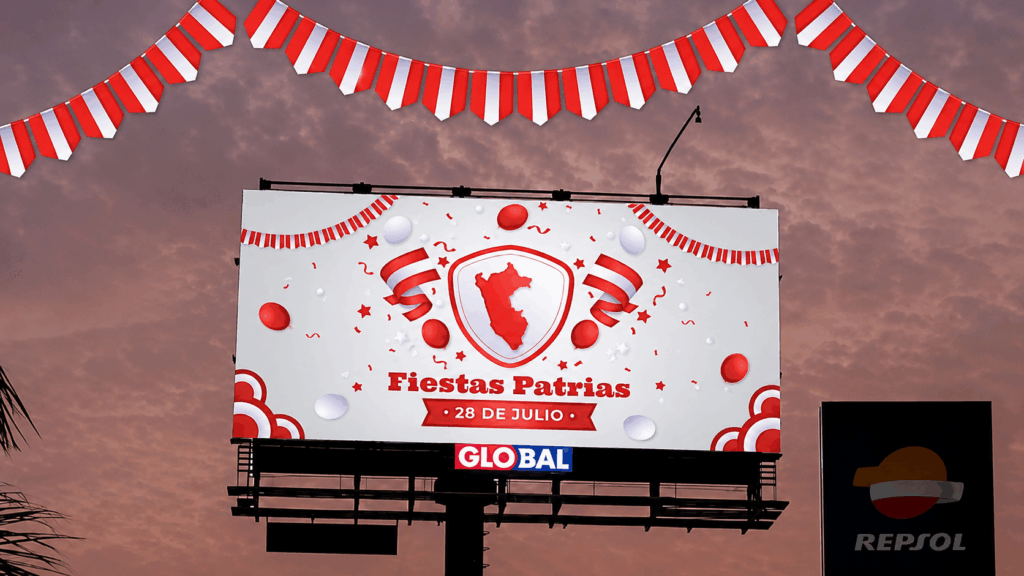 Publicidad exterior durante fiestas patrias en perú