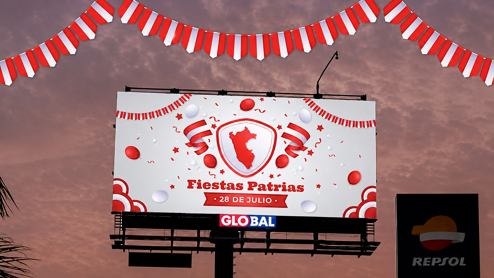 Publicidad exterior durante fiestas patrias en perú
